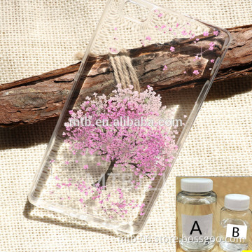 Crystal Hard Epoxy Resin and Hardener AB Glue for Doming on Phone Case with Dried Flowers